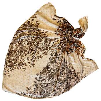 روسری زنانه لئونارد مدل ابریشم مجلسی طرح یاس کد 00394 
