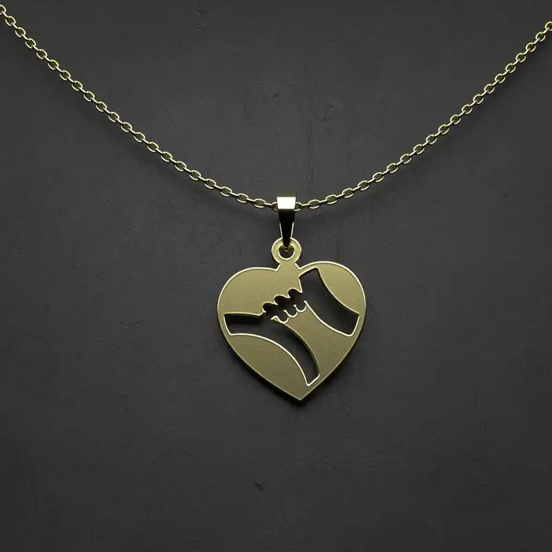 گردنبند طلا 18 عیار زنانه مدوپد مدل  طرح قلب کد JJ1029