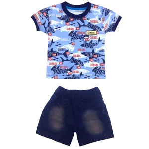 ست تی شرت و شلوارک نوزادی کد 027