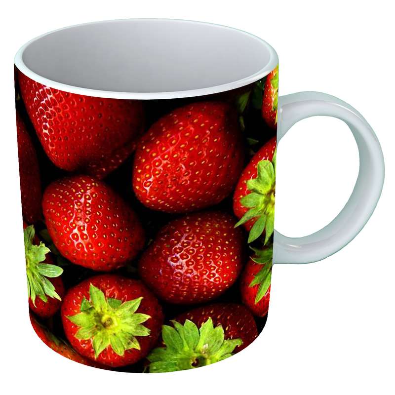ماگ طرح میوه توت فرنگی مدل B414