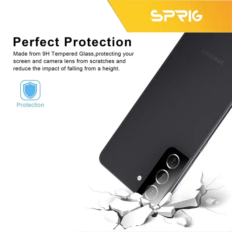 محافظ لنز دوربین اسپریگ مدل 3D-SUPD مناسب برای گوشی موبایل سامسونگ Galaxy S21 FE 5G به همراه محافظ صفحه نمایش