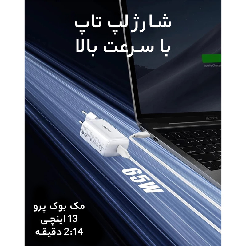 شارژر دیواری انکر مدل POWERPORT III 65W A2712