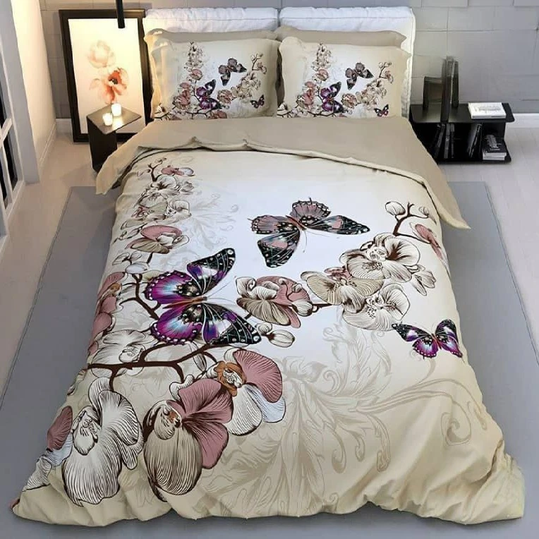 سرویس روتختی طرح سه بعدی مدل Butterfly دو نفره 6 تکه