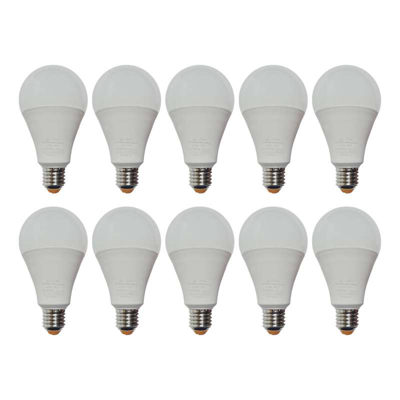 لامپ ال ای دی 20 وات نمانور مدل bulb-A80 پایه E27 بسته 10 عددی