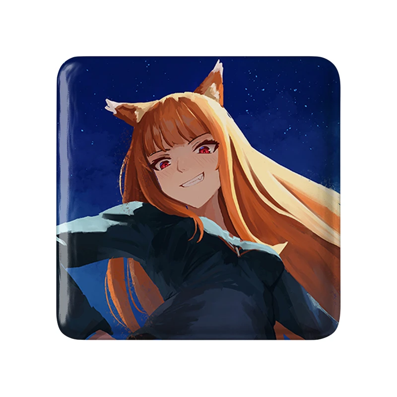 مگنت خندالو طرح هولو انیمه ادویه و گرگ مدل مربعی کد 36109