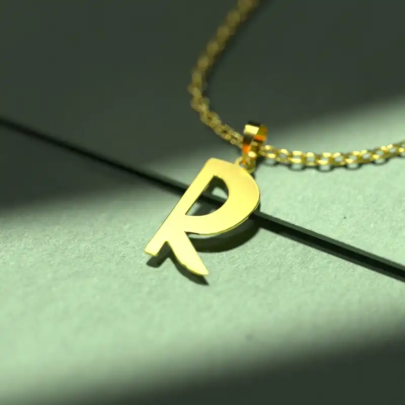 گردنبند طلا 18 عیار زنانه مدوپد مدل حرف R کد H3-1-1178
