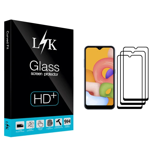 محافظ صفحه نمایش ال کی مدل +LITE مناسب برای گوشی موبایل سامسونگ Galaxy A01 بسته سه عددی