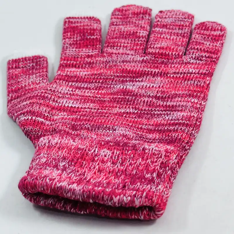 دستکش بافتنی تارتن مدل 38019 رنگ قرمز