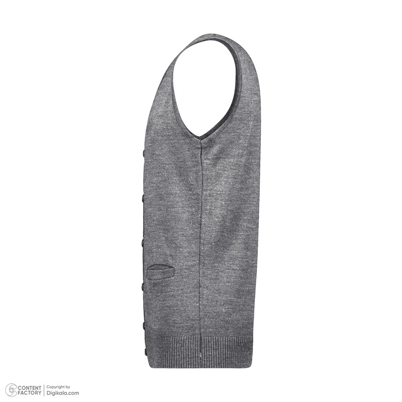 ژیله مردانه تریکو پاییزان مدل J710 ملانژ رنگ طوسی