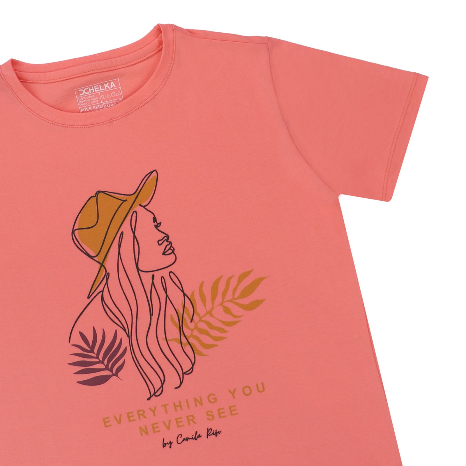 تی شرت آستین کوتاه زنانه هلکاپاژ مدل دختر جذاب -  - 2