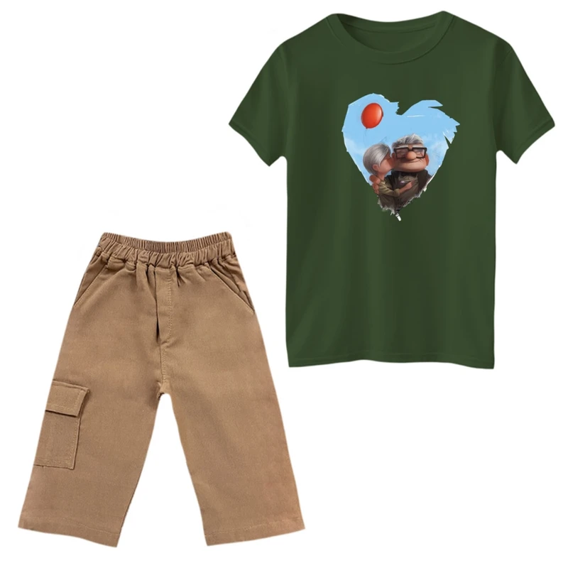 ست تی‌شرت و شلوارک دخترانه مدل آپ