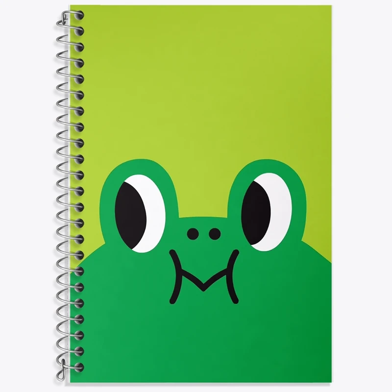 دفتر زبان 50 برگ خندالو مدل سه خط طرح استیکر قورباغه کد F716