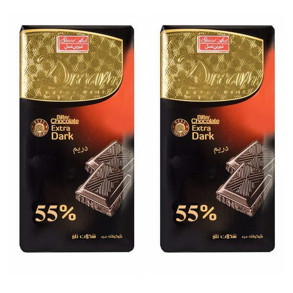 شکلات تلخ 55 درصد شیرین عسل - 100 گرم بسته 2 عددی 