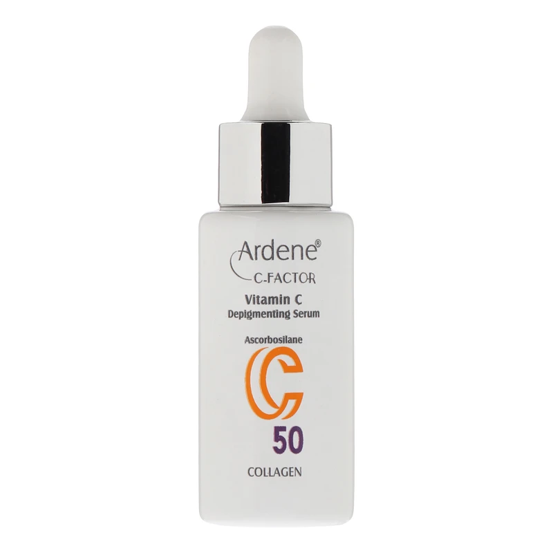 سرم روشن‌کننده پوست آردن سی فکتور مدل Vitamin C-50 مناسب برای انواع پوست حجم 30 میلی‌لیتر