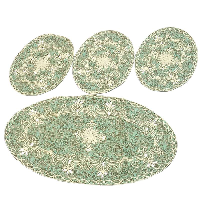 ست 4 تکه رومیزی ترمه طرح رضوی کد TR0001