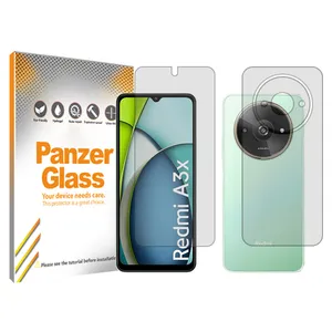 Panzer Glass Resistant model transparent screen protector suitable for Xiaomi Redmi A3x mobile phone along with the back protector
