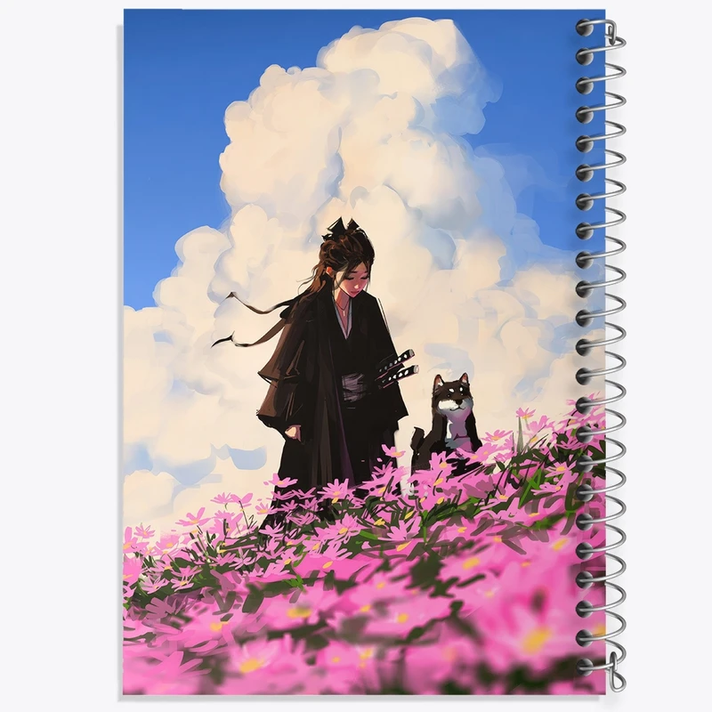 دفتر مشق 50 برگ خندالو طرح دختر انیمه ای کد F2517