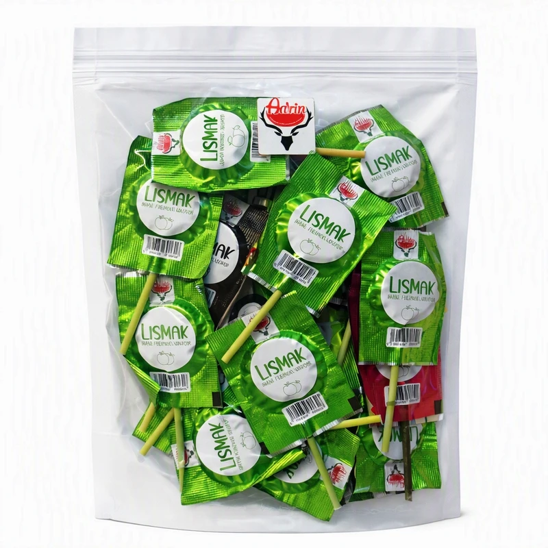 آبنبات چوبی میوه ای لیسمک آدرین - 7 گرم  بسته 50 عددی