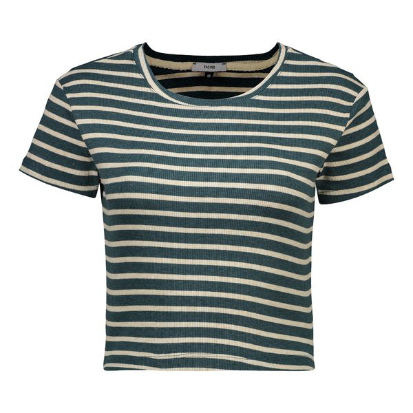 کراپ‌ تی‌شرت آستین کوتاه زنانه ایزی دو مدل رینگر رنگ سبز