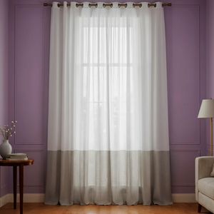 پرده پانچ تیکو دکو مدل کتان شفاف حاشیه دار سایز 280 × 300 سانتی‌متر