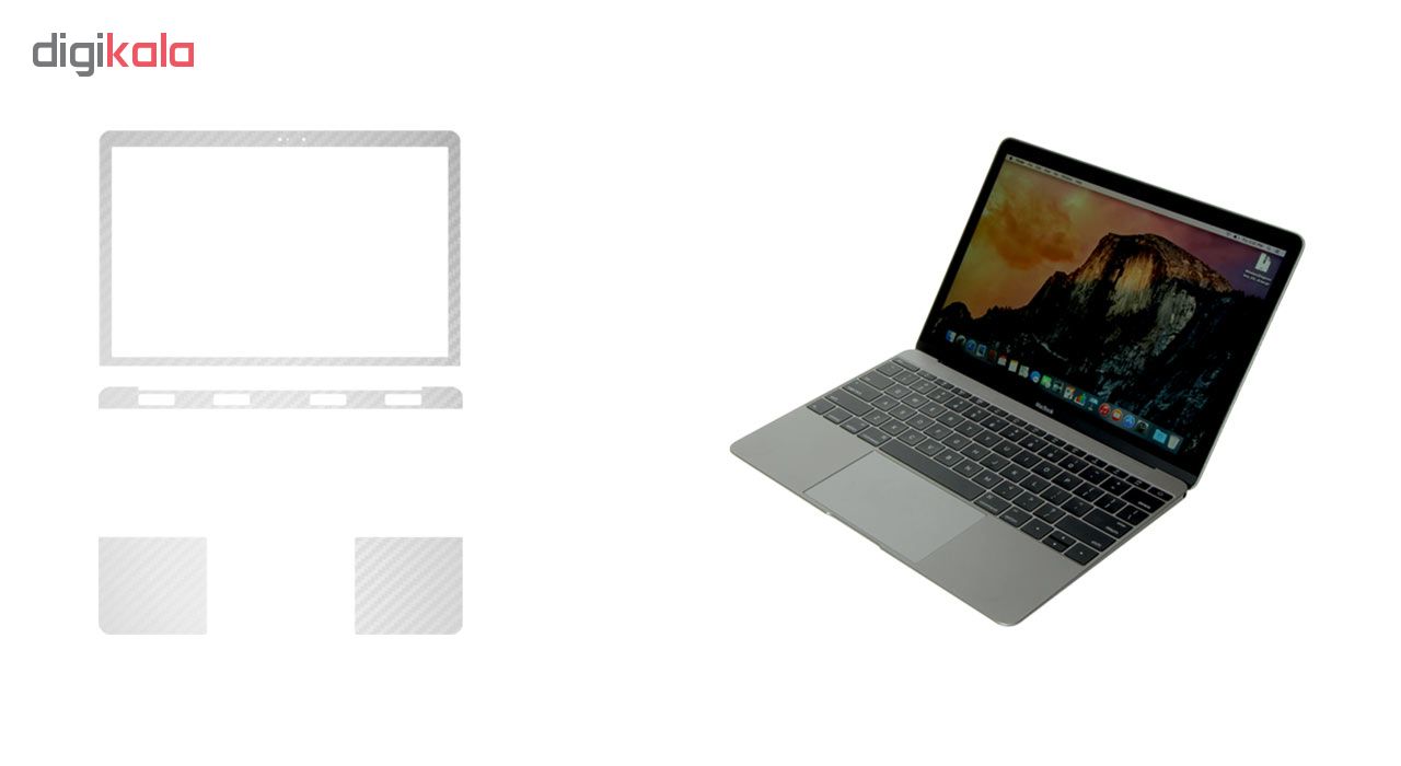 برچسب پوششی ماهوت مدل White Carbon مناسب برای لپ تاپ Macbook 12inch Retina عکس شماره 4