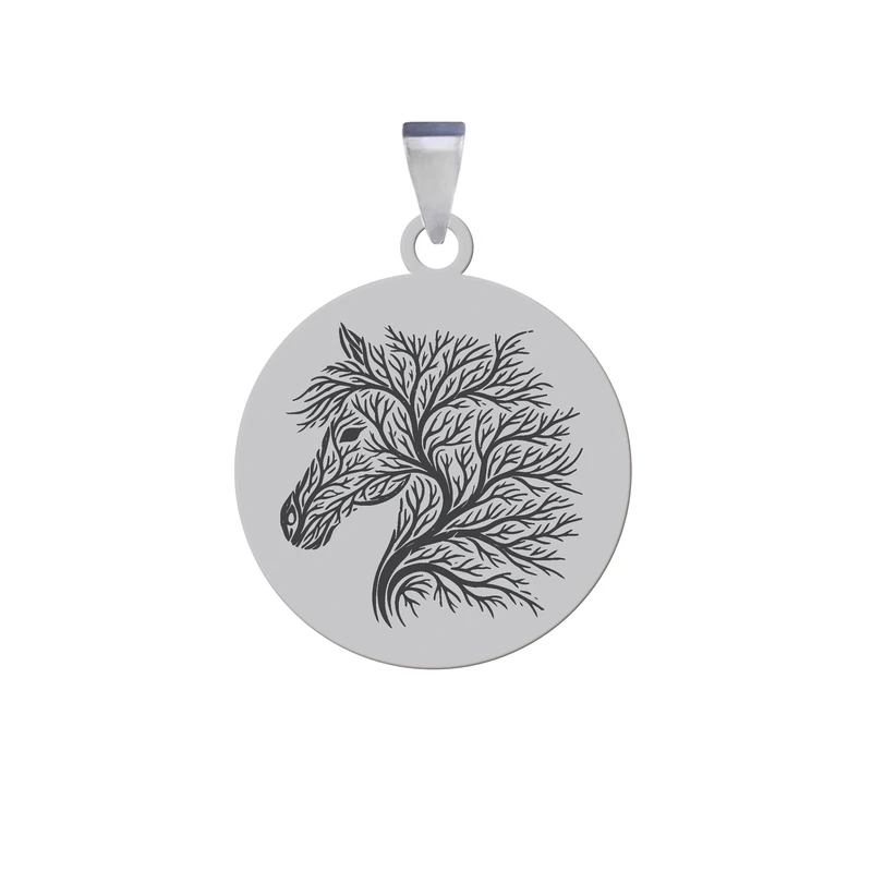 آویز گردنبند زنانه و مردانه هایکا مدل رخ اسب درختی کد ja.h 167