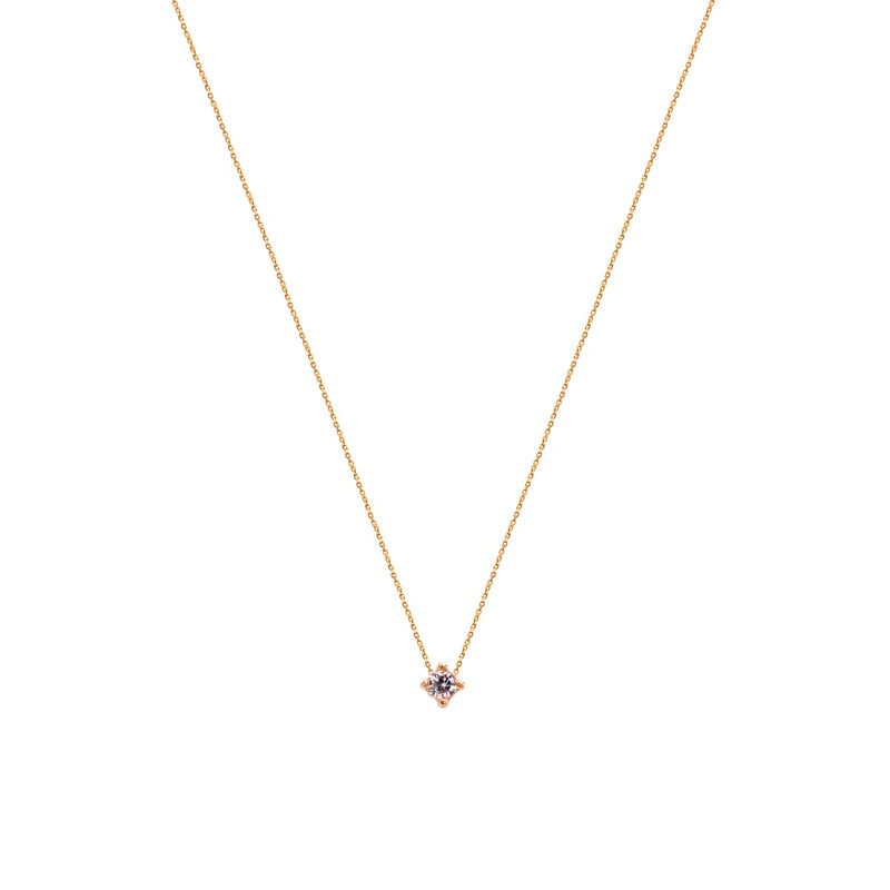 گردنبند طلا 18 عیار زنانه الی گالری مدل نگین ظریف