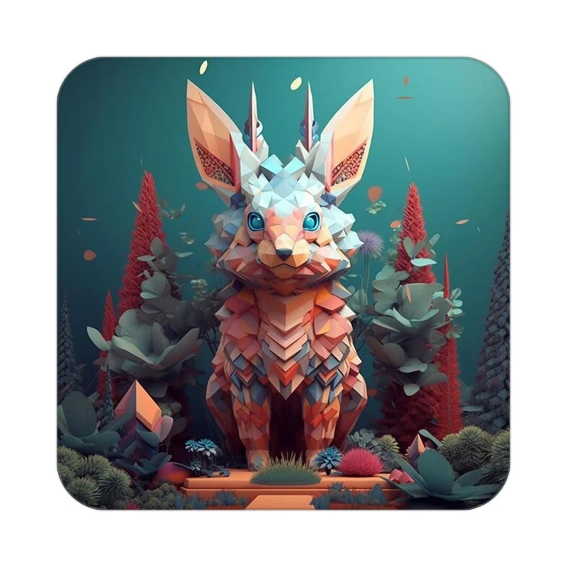 زیر لیوانی کاکتی طرح حیوانات رنگی مدل mp25784