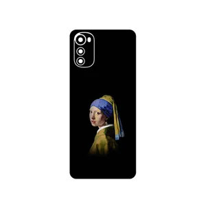 MAHOOT Girl with a Pearl Earring of Vermeer Cover Sticker for Motorola Moto E32s