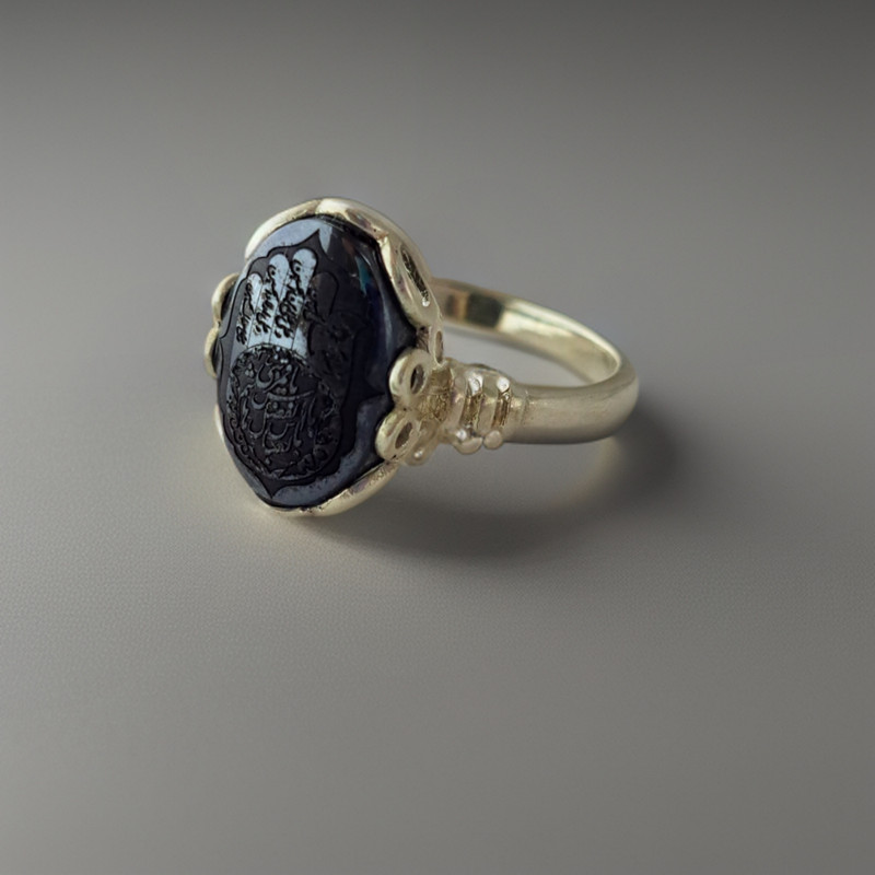 انگشتر نقره زنانه ملک زیور مدل کف العباس حدید کد 64 انگشتر نقره زنانه ملک زیور مدل کف العباس حدید کد 64