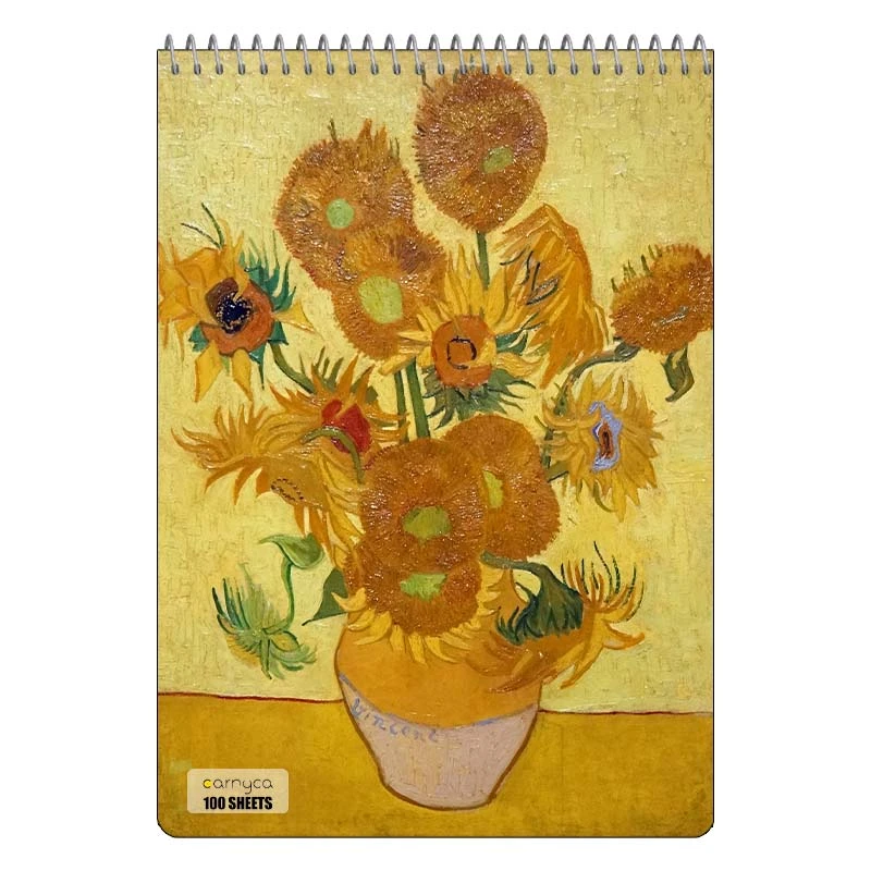 دفتر شطرنجی 100 برگ کارنیکا طرح نقاشی های ون گوگ Van Gogh Paintings کد 40533