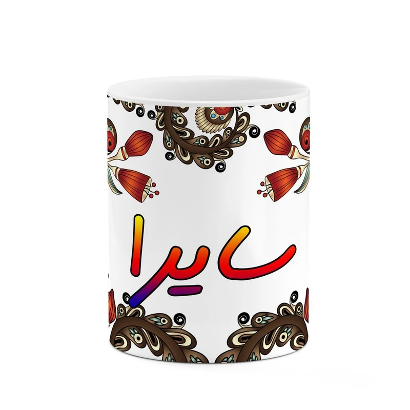 ماگ کاکتی مدل اسم سایرا طرح سنتی گل و بته کد mgh45539