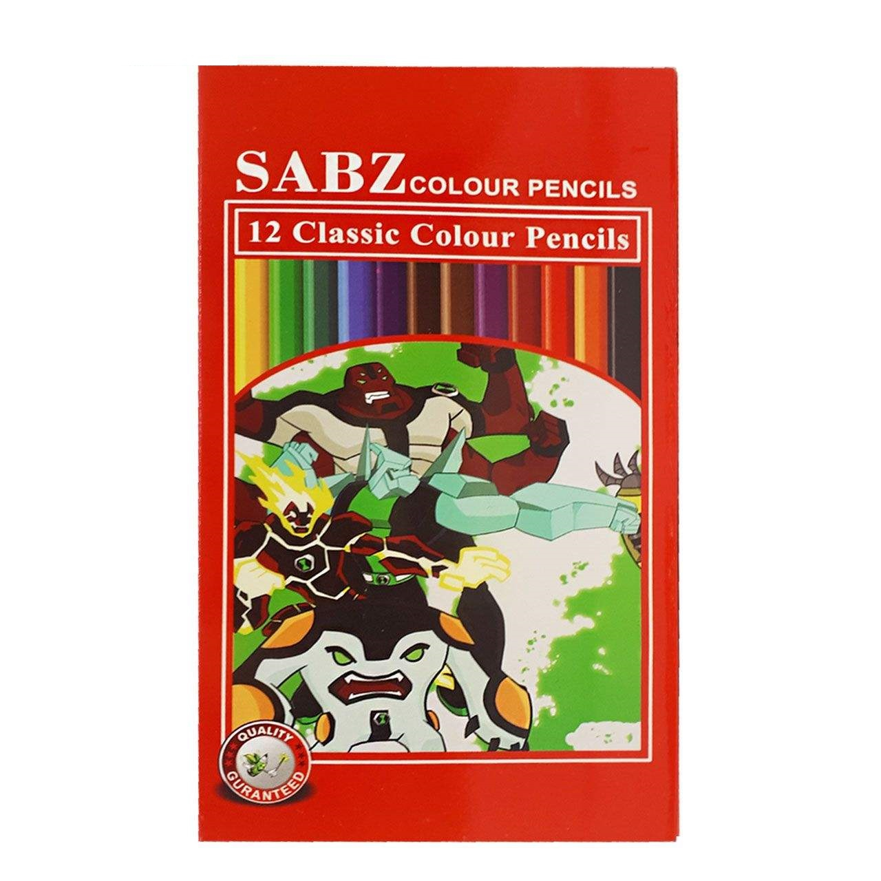 مداد رنگی 12 رنگ سبز طرح آدم آهنی کد 10