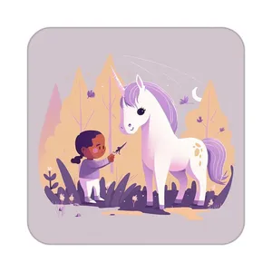 زیر لیوانی کاکتی طرح اسب تک شاخ و یونیکورن مدل mp32203