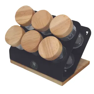 ست جا ادویه 6 پارچه رویش کد V1-202 به همراه استند