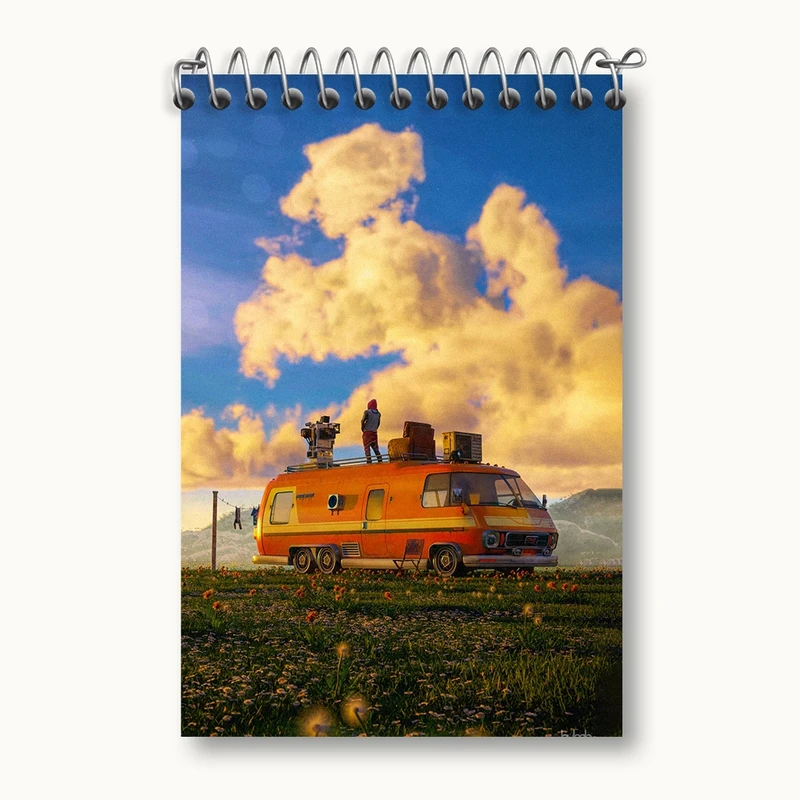 دفتر یادداشت 50 برگ خندالو مدل کمپینگ (Camping) کد F513