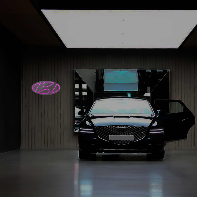 چراغ دیواری نئون دیزاین طرح Hyundai_PN