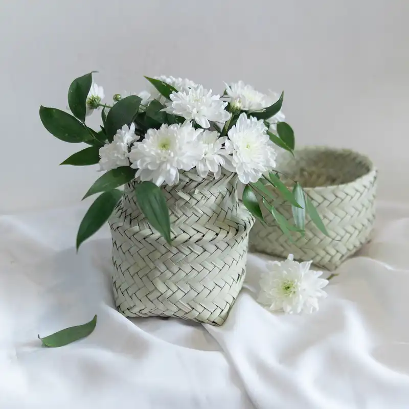 سبد حصیری مدل خمره ای نقلی کد 15m