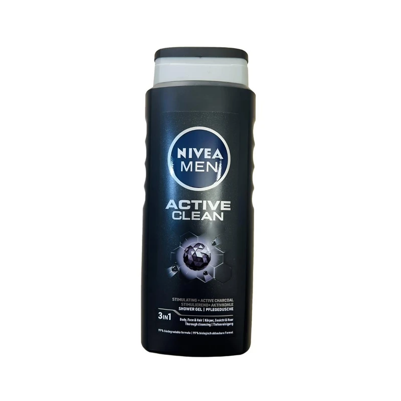 شامپو بدن نیوا مدل Active Clean24 با رایحه زغال بامبو مناسب برای انواع پوست حجم 500 میلی لیتر