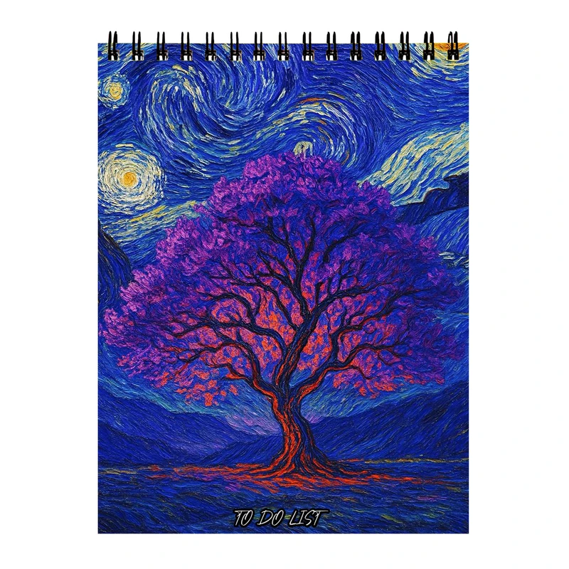 دفتر برنامه‌ریزی 60 برگ مدل درخت و شب پرستاره کد 025