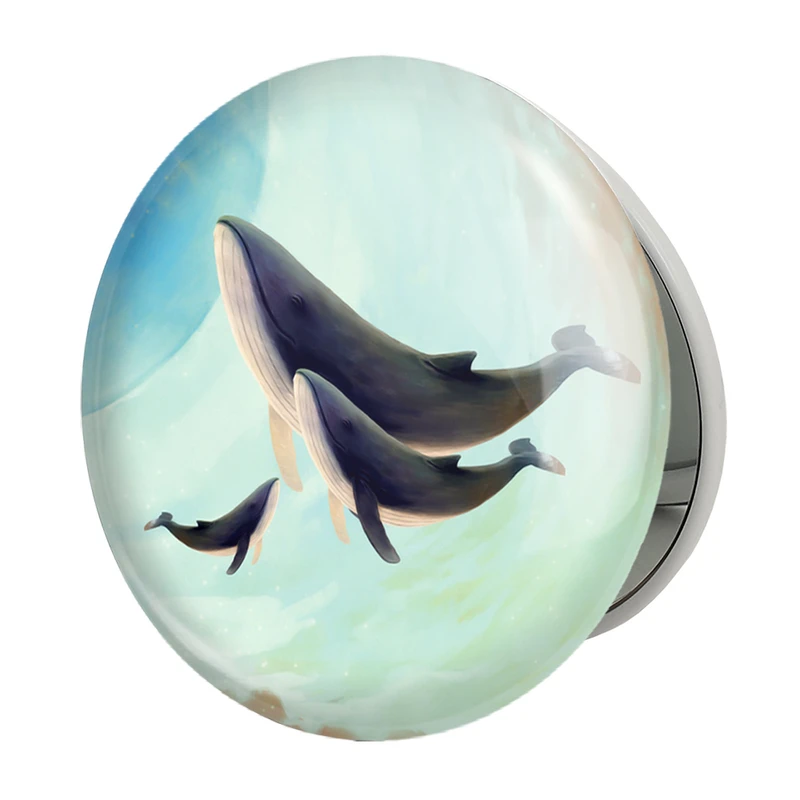 آینه جیبی خندالو طرح وال نهنگ مدل تاشو کد 29506