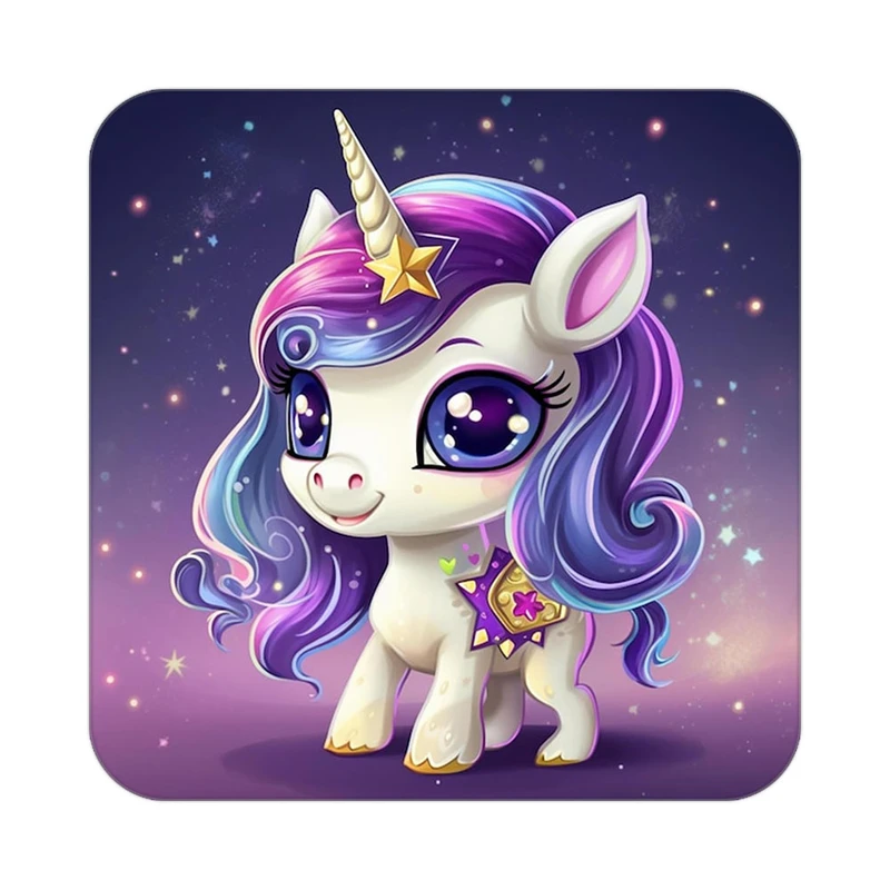 زیر لیوانی کاکتی طرح اسب تک شاخ و یونیکورن مدل mp29270