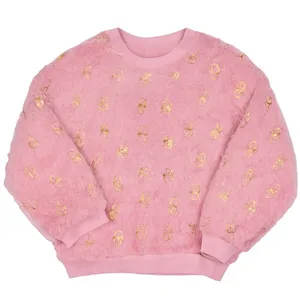 پلیور یقه گرد دخترانه مدل موهر داخل آستردار