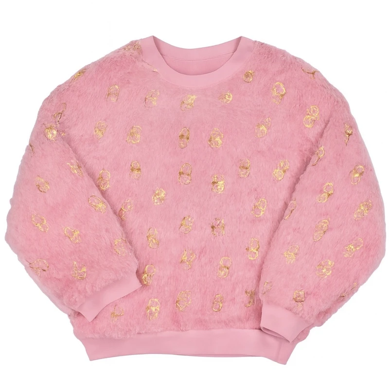 پلیور یقه گرد دخترانه مدل موهر داخل آستردار