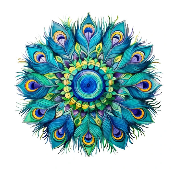 استیکر پارچه و لباس پاد آفرین طرح پر طاووس کد 5027