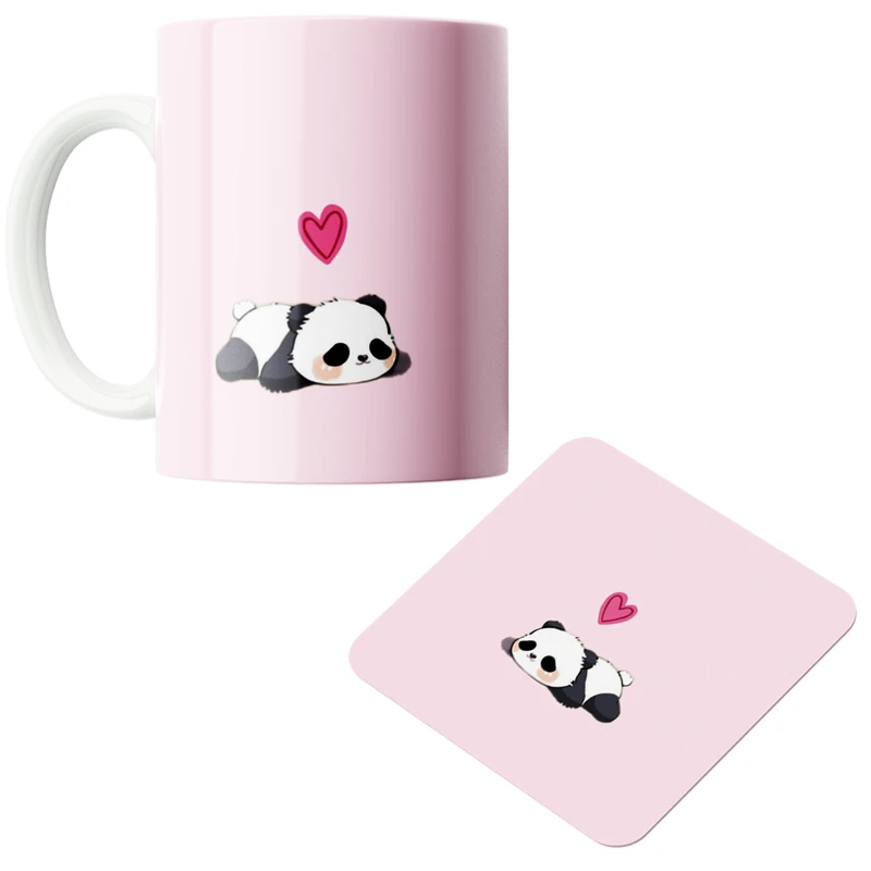 ماگ پاد آفرین مدل فانتزی کد  ۴۳ همراه با زیر لیوانی