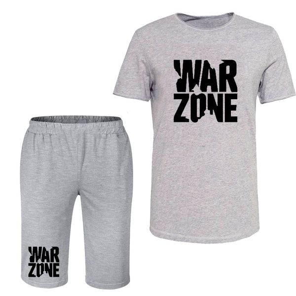 ست تی شرت آستین کوتاه و شلوارک مردانه مدل WAR ZONE کد C3 رنگ طوسی