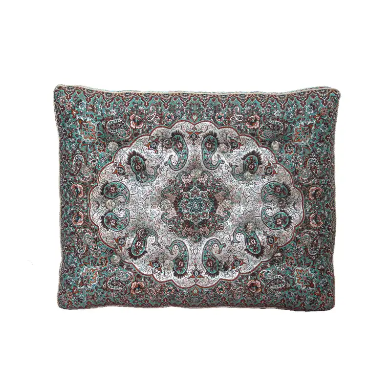 ست 7 تکه پشتی ترمه مدل شاه نشین طرح نیلوفر