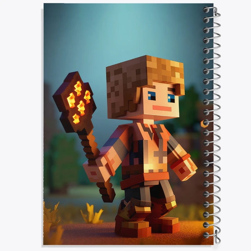 دفتر شطرنجی 50 برگ خندالو مدل ماینکرافت (Minecraft) کد F2056