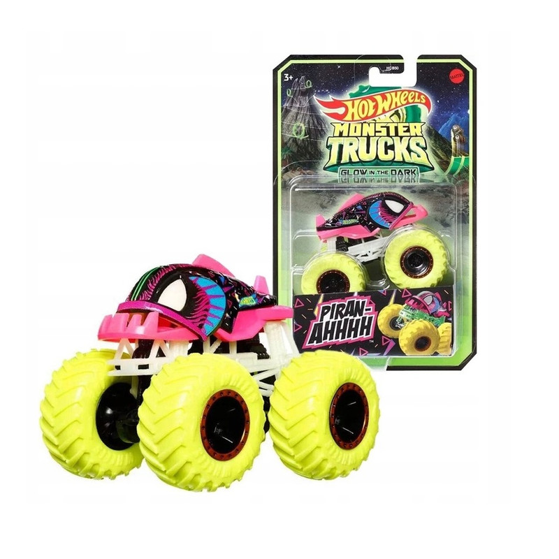 ماشین بازی هات ویلز مدل Monster Trucks Glow In The Dark Piran Ahhhh کد HCB50 - HGX14